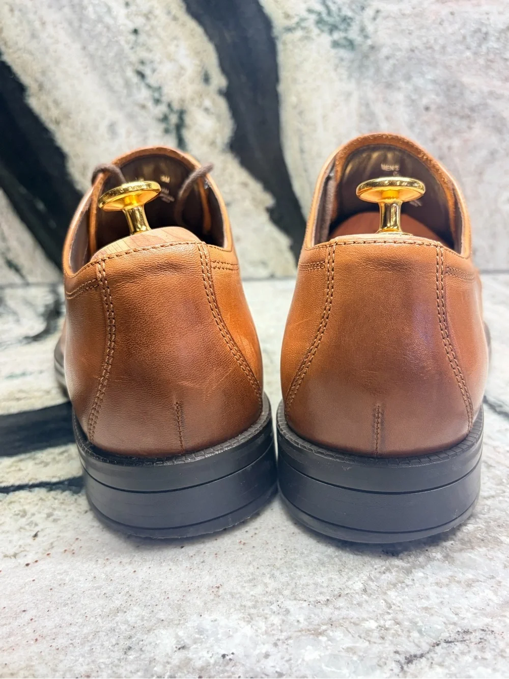 Cole Haan Men’s 9M Cognac Brown Leather Derby Oxford Dress Shoes